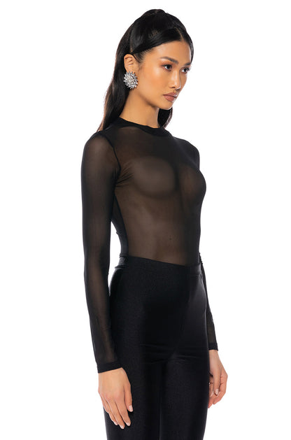 MESH CASUAL BODYSUIT