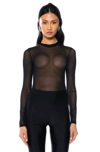 MESH CASUAL BODYSUIT